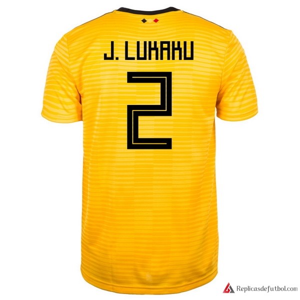 Camiseta Seleccion Belgica Segunda equipación J.lukaku 2018 Amarillo